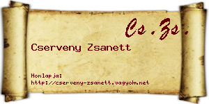 Cserveny Zsanett névjegykártya